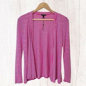 NWT TALBOTS Striped Open-Front Lightweight Stretch Knit Cardigan, Petite